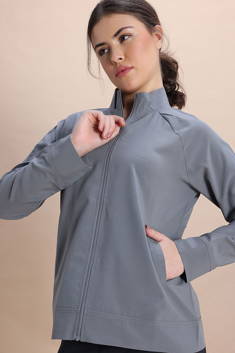 Zelocity Quick Dry Relaxed Fit Gym & Training Jacket - Foggy Grey — image 6